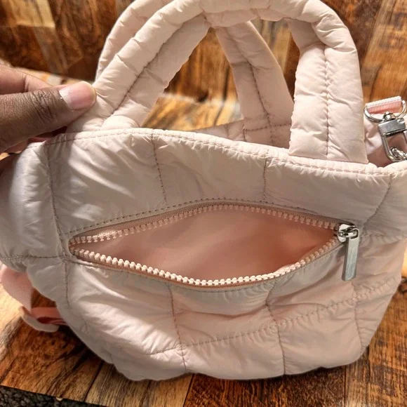 WESTBRONCO Quilted‎ Padded Shoulder Bag Blush Pink Crossbody Handbag Purse - Picture 4 of 6